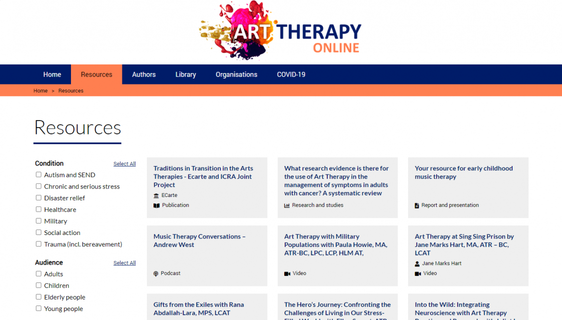 Filterable resource page
