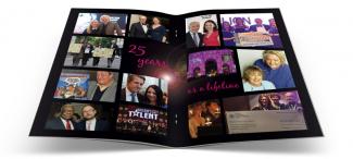 Charity auction brochure design photo spread